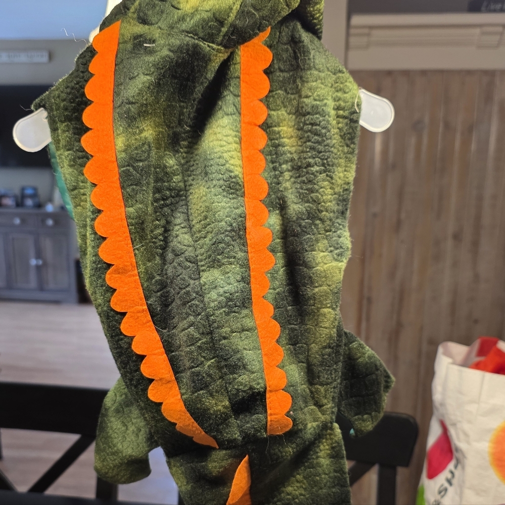 Green and Orange Dinosaur Costume Alligator. Size M